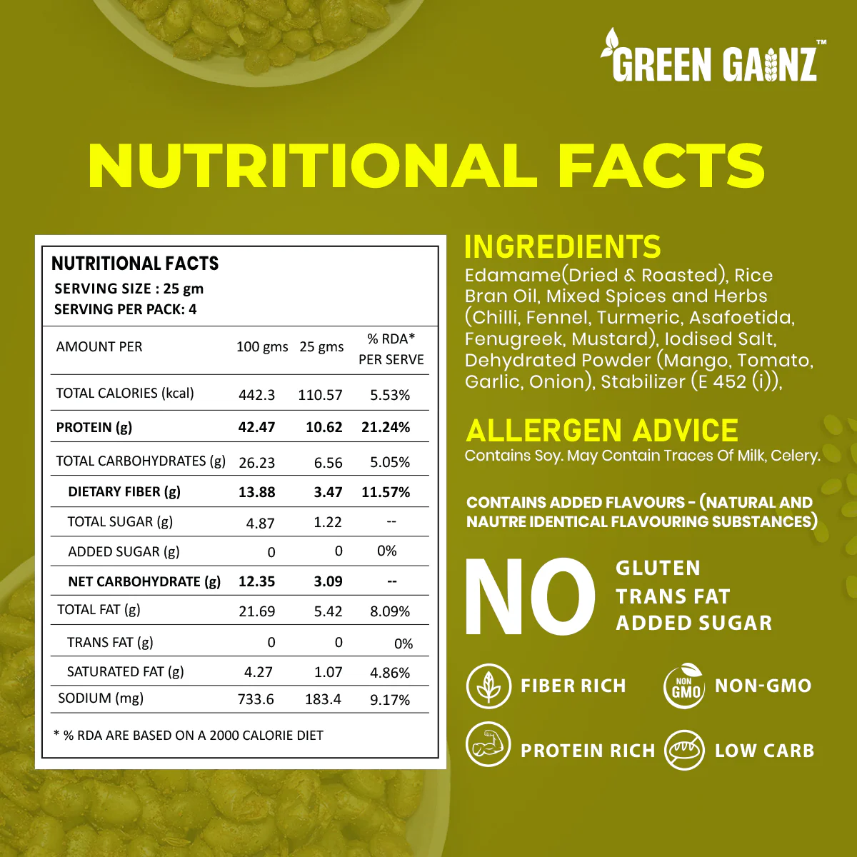 Edamame Achaari Flavour (Pack of 1 - 100gm ) - Image 4