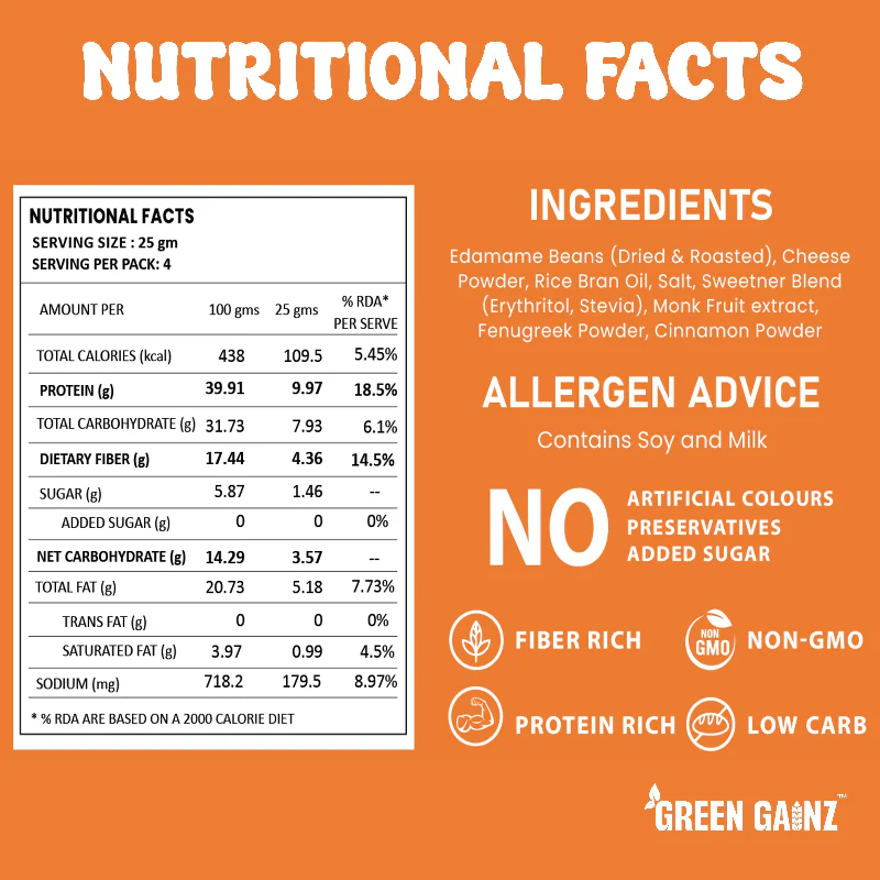 Edamame Cheese Flavour (Pack of 3) - Best Protein Snacks - Image 5