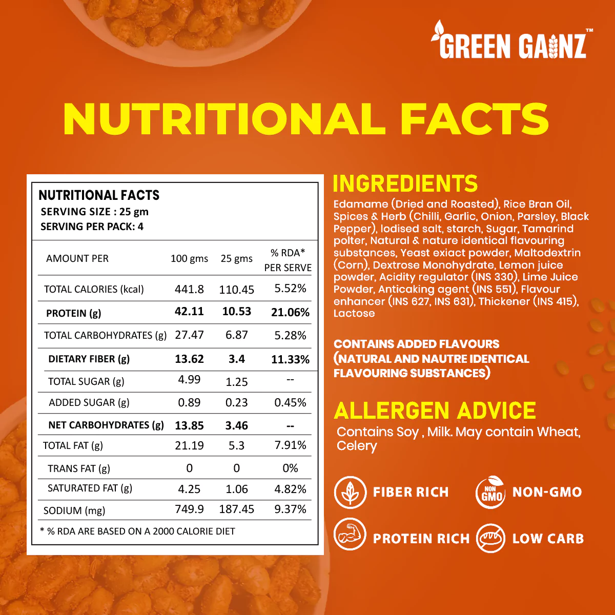 Edamame Peri Peri Limon – Pack of 3 | Spicy Healthy Snack - Image 4